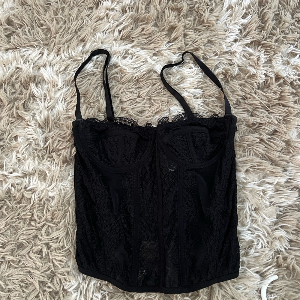 Black Lace Corset Top